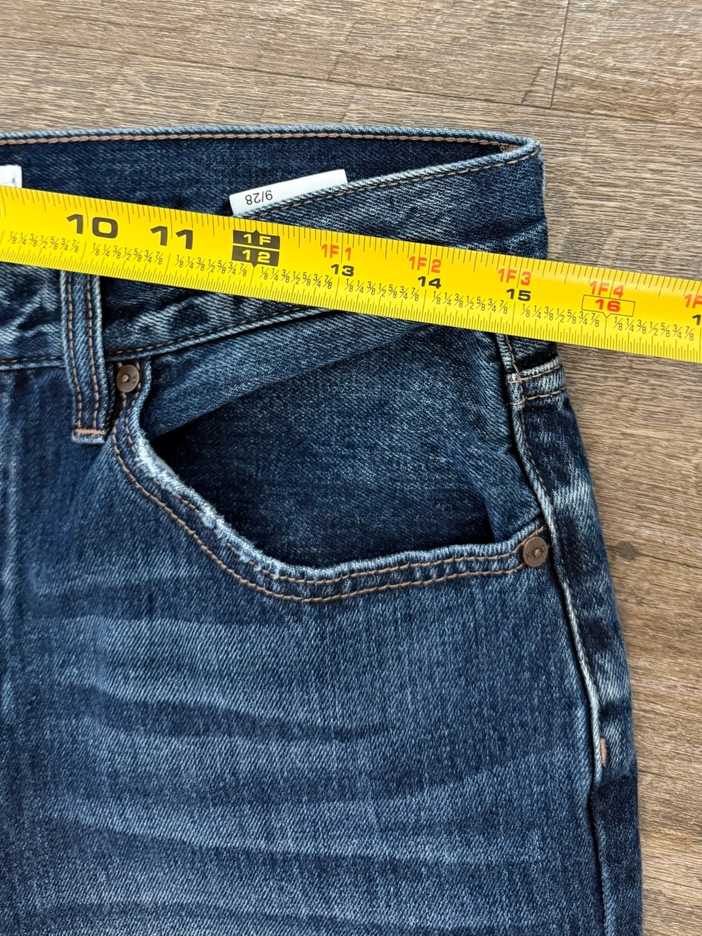 Kancan High Rise Straight Leg Jeans 9/28 Distressed Button Fly 100% Cotton Denim - Picture 7 of 8
